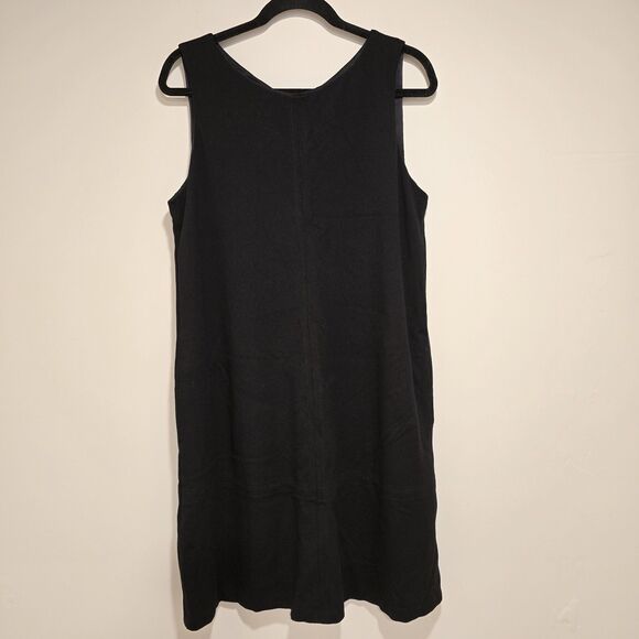 Eileen Fisher Little Black Dress Viscose Silk Blend Minimalist Medium Women - Picture 1 of 11